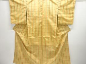 格子織り出し米沢紬着物アンサンブル